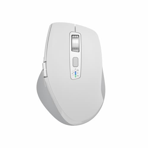 INFINMIND Mouse Bluetooth Senza Fili con Smart Flying Scroll, Rotellina ergonomica per il pollice, silenzioso per 3 dispositivi - Compatibile con Windows/Mac OS/Chrome/Android (Bianco)