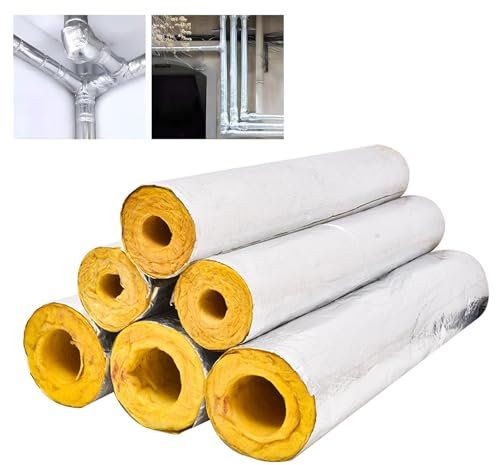 LRHELPBNR Tubo Isolante per Tubi, Coppelle in Lana di Roccia con Alluminio, Ritardante Isolante per Tubi, Tubo di Fabbrica, per Esterni, Isolante(L 1M-34mm/1.3in,50mm)