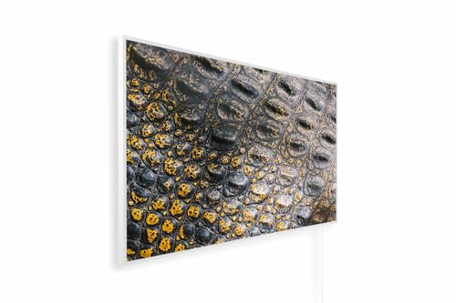 Könighaus bild-infravärmare - 600 Watt | 5 års garanti | Dubbel överhettningsskydd | Ultraplatt värmeelement för 8-16 m² | Ramfärg: vit | Motiv: 09. Reptil