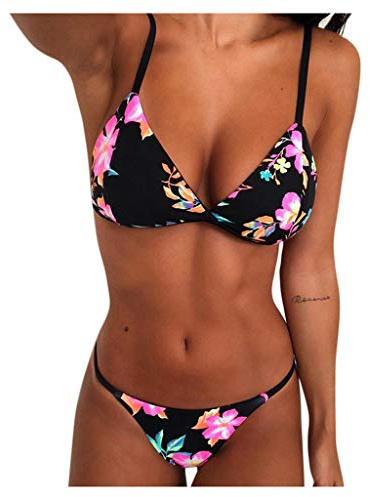 Women's Bikini Set, Swimsuit, Women's Sexy Bikinis, Swimwear, Bikini Set, Brazilian Push Up, Black, White, Blue, Triangle, High Waist Swimsuits, Curvy Teenager Girls, black, M