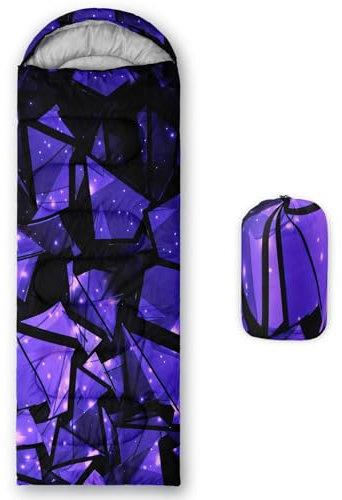 Smell Sunshine Kinder-Schlafsack für Jungen und Mädchen, violettes Fragment, kreativer Druck, leicht, warm, tragbar, für drinnen und draußen, wasserdicht, kältebeständig, Schlafsack für Camping