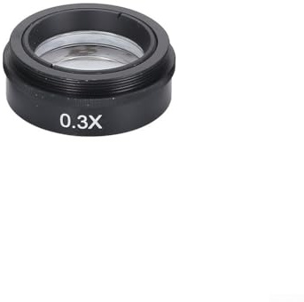 HEBEOT Barlow - Lente auxiliar de vidrio, lente de microscopio estéreo auxiliar 0.3X para microscopio de video de la industria lentes de montaje de cámara (0.3X)