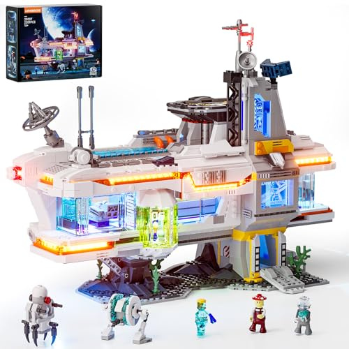 Lumibricks Space Bounty Hub Lighting Building Bricks Set, Future Alien Cyberpunk Style Modular Collection Display Kit with Minifigures 2309 Pcs for Adults & Teens