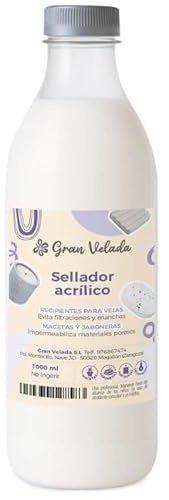 Gran Velada - Sellador Acrílico 1000 ml | Protección Transparente para Hormigón, Resina, Yeso y Jesmonite | Evita Manchas y Rechupe de Cera