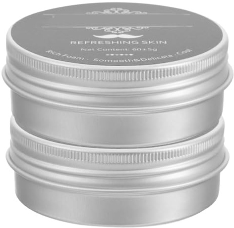MOTHNUR Jabón de Afeitar Tradicional para Hombre 2 Unidades Ingredientes Naturales Vegetales Hidratante y Limpiador Facial Adecuado para Barba y Bigote Cuidado Facial y Viaje Portátil