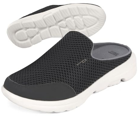 PERLETTI Ciabatte Sneakers Uomo Slip On Ultra Leggere Blu - Sandali Comfort Interno Esterno Comodi con Suola Rialzata Antiscivolo (Nero, 44, Sistema Taglie Calzature EU, Adulto, Numero, Media, 44)