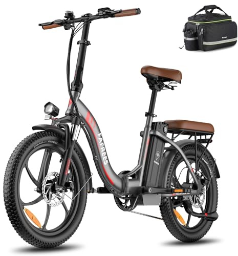Fafrees Electric Bicycle, 20 * 3.0 Inches Folding Electric Bike for Adults, 36V/20A Removable Battery, 250W Electric Mountain Bike,15.5mph, Range 75-100KM, F20 PRO Updated Version (Grey)