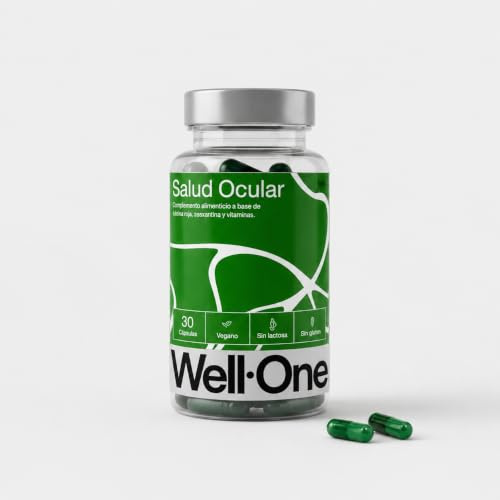 Vision+ Well One - Complejo Ocular con Luteína, Zeaxantina y Arándano – Protección para Cansancio Visual y Pantallas – Con Vitaminas A, C, E y B2 – 60 Cápsulas (Tratamiento 2 Meses)