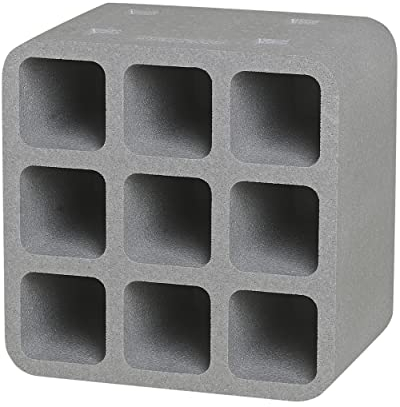 CLIMAPOR Casier à Bouteilles Cube - polystyrène - Gris - 38 x 38 x 26 cm - 9 Bouteilles - Max. Ø 9 cm - 1 pièce