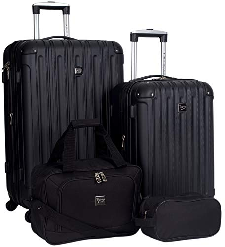 Travelers Club Midtown Hardside 4-Piece Luggage Travel Set, Black