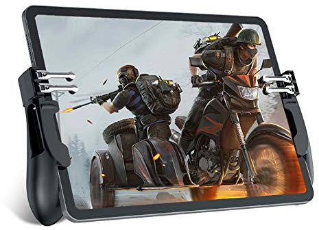 Ozkak Mobile Controller Tablet [6 Fingers] Game Controller 4 Trigger vereinfachter Tablette PC Gamecontroller Joystick für PUBG COD Android iOS iPad Dicke weniger als 10 mm