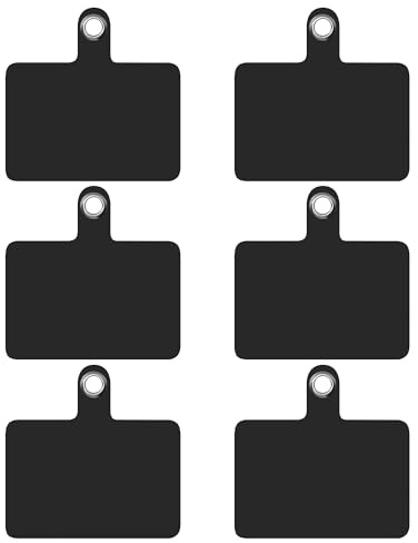 TBOC Toppa di Fisaggio Universali Ricambio per Cordino Laccio Cover Cellulare Telefono [6 unità] Colore [Nero] Porta Corda Cordini Cellulare da Collo con Tracolla Catena per Accessori Smartphone