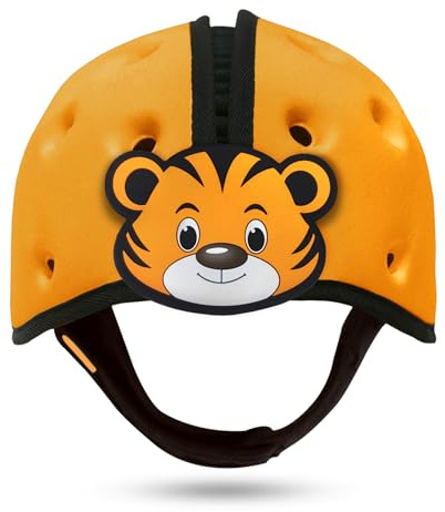 SafeheadBABY Award-Winning Infant Safety Helmet Baby Helmet for Crawling Walking Ultra-Lightweight Baby Head Protector Expandable and Breathable Toddler Head Protection Helmets - Tiger Orange
