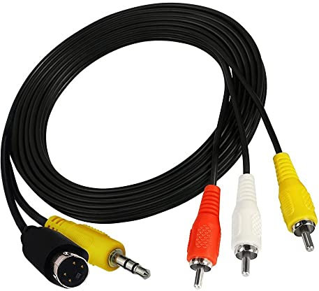 MTUERANC S-Video 4 pin con 3,5 mm 1/8 TRS stereo audio maschio a 3 RCA maschio adattatore composito convertitore cavo video da PC a TV - 1,8 m