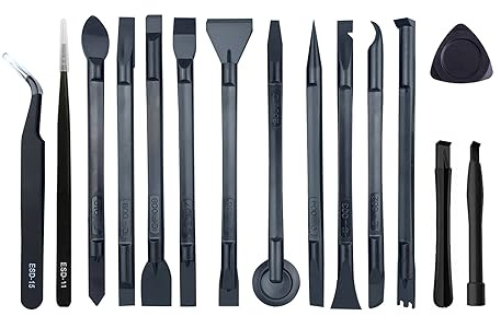 UYXiNONE 15-in-1 Black Carbon Fibre Plastic Pry Tool Set for Any Electronic Device Opening and Prying