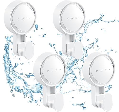 NEUTYPECHIC 4PCS Gancho Ventosa Fuerte, Colgador Toalla Baño sin Taladrar Carga Máxima 5KG, Impermeable y ReutilizableToallero Ventosa Para Baños, Duchas, Cocinas, Pared y Ventanas de Cristal