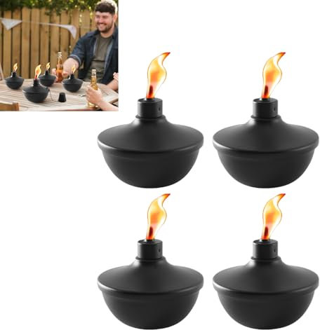 Rxuaw Torches de Table en Acier Inoxydable Lampe de Rechange pour Flamme Rechargeable d'extérieur pour Accessoires d'éclairage extérieur