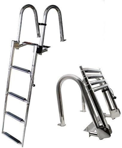 GHRERTX Escalera for Piscina elevada de Exterior, 4 peldaños Antideslizantes, Resistente, Capacidad de Carga máxima de 200 kg, for Piscina de jardín.