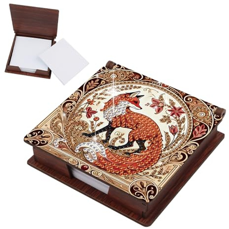 JICFDAO Diamond Painting - Scatola per appunti, 11 x 11 cm, con 160 fogli, per appunti, per carte di credito, per ufficio, scrivania, accessori volpe