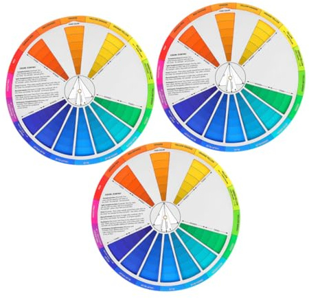 AKOOSY 3pcs Card Wheels for Artist Learning Chart Mixing Guide Standard Card Class Teaching Tool for Watercolor Blending in Painting Class