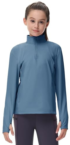MoFiz Chaqueta Deportiva Niña Cremallera Sudadera Forro Polar para Deportes Azul 140-158