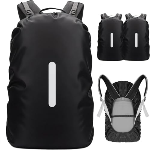 SHOCHX 2 Pack Waterproof Backpack Rain Cover with Reflective Strap (8-70L), 1 Adjustable Anti Slip Cross Buckle Strap, Rainproof Snowproof for Hiking Camping Touring Cycling