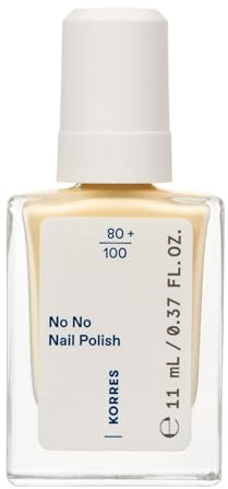 KORRES No No Nail Polish 32 Pastel Yellow: esmalte de uñas vegano 10-Free con efecto gel, alto poder cubriente y brillo brillante, resistente a las grietas, 11 ml
