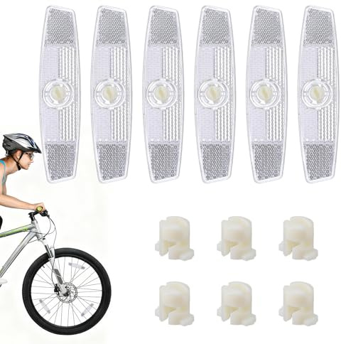 DOPENSPI 6 PCS Bike Wheel Reflectors, Bike Spoke Reflectors Bicycle Reflector Bicycle Wheel Spoke Reflector Night Riding Safety Warning Accessories for Mountain Bikes Road Bikes Night Cycling Decorati