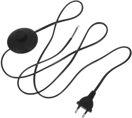 HAMPPLIES Fußschalter Stromkabel für Stehlampen Robustes Netzkabel mit Eurostecker Fußbedienungsschalter für Einfache Lichtsteuerung Sicherer Bodenschalter für Wohnzimmer Büro und