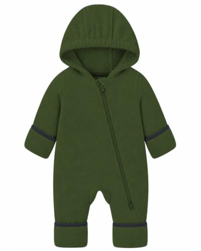 JiAmy nyfödd baby pojkar flickor fleece sparkdräkt en del huvtröja overall spädbarn vår höst barnvagn 0-24 månader