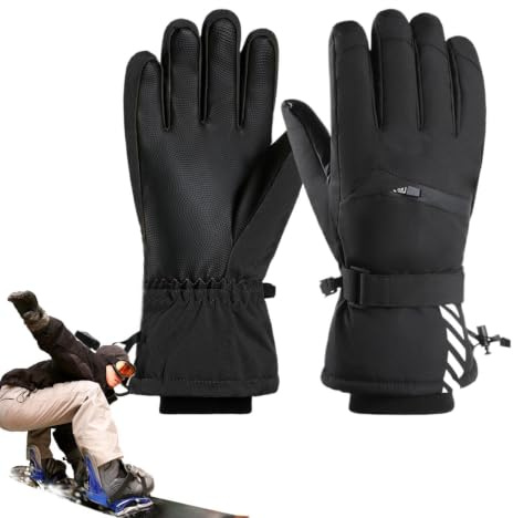 Snövantar Halkfria Och Vattentäta Tillbehör För Skidåkning | Termiska Snö Skidhandskar Med Manschetter För Skidåkning Vintersport Löpning Vandring & Utomhusaktivitet Dam