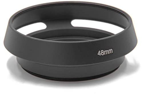 vhbw Gegenlichtblende kompatibel mit Canon QL17 GIII, QL17 G3 48mm Objektiv Schwarz, Metall, Rund, 6,3 cm