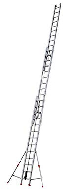 Echafaudages stephanois Échelle Extensible 3 plans avec corde 3 x 13 marches Aluminium