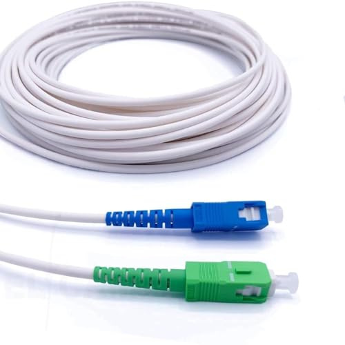 Elfcam Cavo Fibra Ottica SC/APC per SC/UPC Simplex Monomodale 9/125μm LSZH, Compatibile con Freebox Iliad(Free), Bianco, 3 Metri