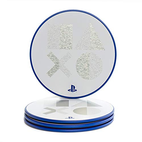 Paladone för Playstation 5 PP8341PS Drinkunderlägg, Vit, Blå, 4 stycken