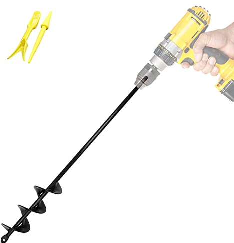 Garten Spiralbohrer 4x42cm Garten Schnecken,Erdbohrer für Bohrmaschine,Pflanzbohrer,Garten Bohrer,Pflanzbohrer für Akkuschrauber,Bodenbohrer Blume Pflanzgefäße Schnecke zum Löcher Graben (40x420mm)