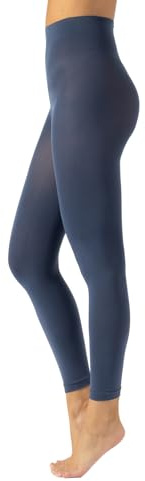 CALZITALY Blickdichte Leggings, Leggings aus Mikrofaser, Strumpfhose ohne Füße 80 DEN | S, M, L, XL, XXL, 3XL, 4XL | Made in Italy (M, Blue Jeans)