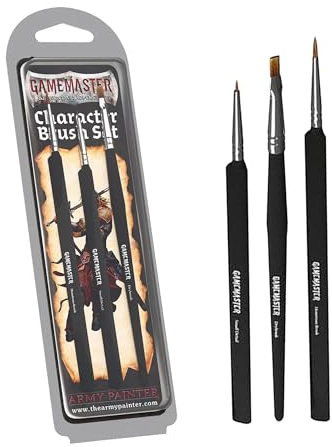 The Army Painter GameMaster Character Brush Set - 3 Essential Model Paint Brushes: Detail, Monstrous and Dry Brushes. Perfect for Warhammer 40k or DnD Miniatures