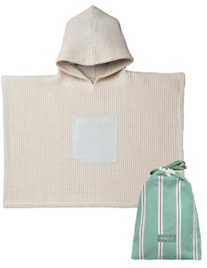molis&co. Poncho de Baño para Niños de 1-2 años. Zinnia. Toalla con Capucha para Playa. Bata de baño para niño Ligera y Compacta. (Oeko-Tex 100).