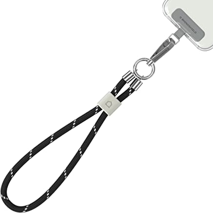 RHINOSHIELD Geflochtenes Lanyard fürs Handgelenk| Hergestellt aus recycelten Materialien, verstellbare Länge, strapazierfähige Handschlaufe, Trendfarben (Lanyard Adapter enthalten) - Nachtschwarz