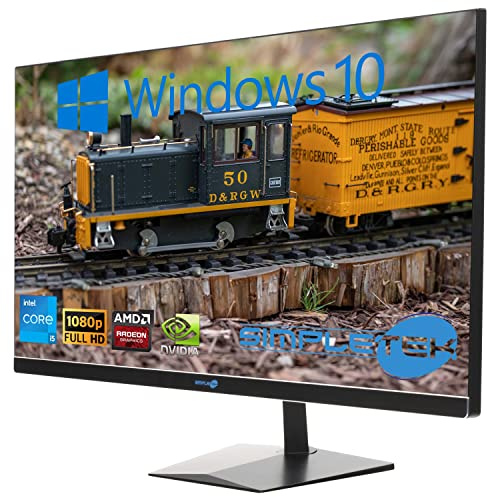 SIMPLETEK - All in One PC 27 böjd skärm Windows 10 | Core i5 12° Gen | 16 GB RAM DDR4 SSD 480 GB | Arbete, underhållning