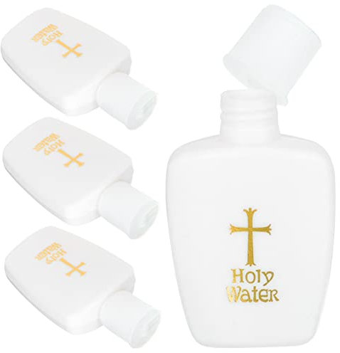 Yardenfun 4 Pz Bottiglia Di Acqua Santa Con Croce Dorata Botticino Decorativo Per Battesimo E Cerimonie Religiose Contenitore D'Acqua Sacra Portatile 3.74X2.16X0.94 Pollici