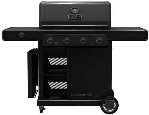 Charbroil Pro Series with Amplifire Infrared Technology 4-Burner Propane Gas Grill Cabinet with Side Burner, Black - 463281024