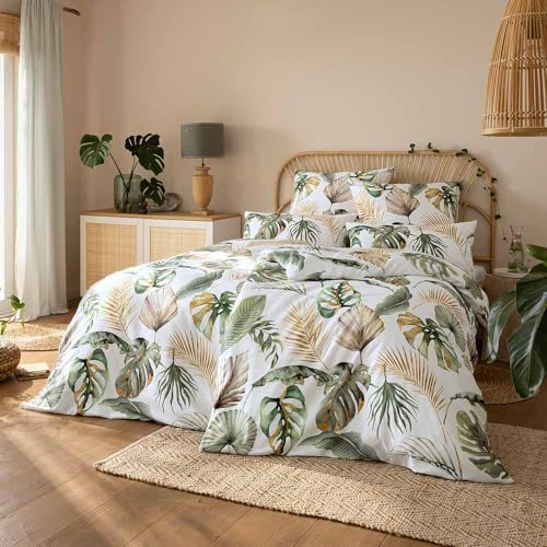 ESTELLA Mako Satin Bettwäsche Orlanda grün 3-teilig (1 x 40x80 + 1 x 80x80 + 1 x 135x200 cm)