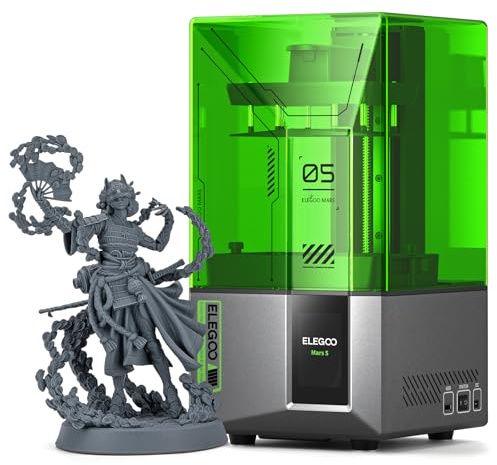 ELEGOO Mars 5 Resin 3D Printer, 6.6-Inch 4K Mono LCD, Auto Leveling, Advanced Overheat Protection,70mm/h 3D Printing Speed, Desktop Msla 3D Printer 5.65x3.53x5.91 inch Printing Size