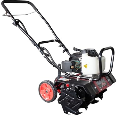 GardenTrax Upgraded Tiller 40cc 4-Cycle Multi-Function Mini Cultivator w/6 Durable Steel Tines