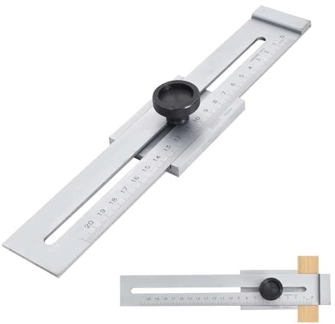 NICEWAT Trusquin de Traçage, 200mm Plage de Mesure Jauge de Marquage en Acier Inoxydable, Trusquin de Menuisier, Jauge de Trait de Précision, Outils de Mesure pour le Travail du Bois