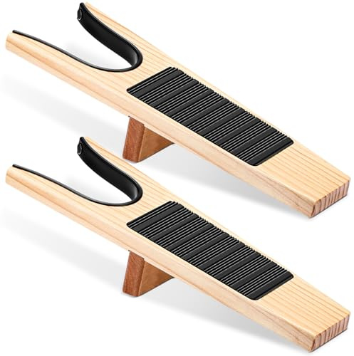 SiliFine 2 Pack Boot Jack Wood Remover for Cowboy Wader Work Boot Jack for Men Women Easily Without Bending over (Natural)