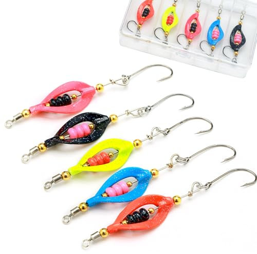 Twist Spoons Forelle UV-Aktiv 3g 4g | Machilea 5X Twister Spinner Forelle| Forellen Blinker Spoon in Box | Forellenköder Set zum Forellen Angeln Forellen Köder (4g)