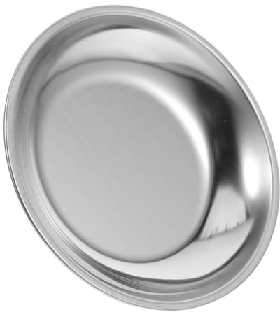 BEBEMOKO Bandeja De Té De Acero Inoxidable 10.5cm Organizador para Bolsitas De Té Plato Redondo Antideslizante Material 201 Fácil De Limpiar Uso Cocina y Comedor Incluye 1 Unidad